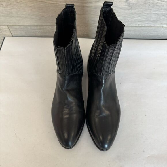 Stuart Weitzman Black Leather Flared Fashion Ankle Boots Elastic Shaft Women 6.5 - Picture 10 of 16